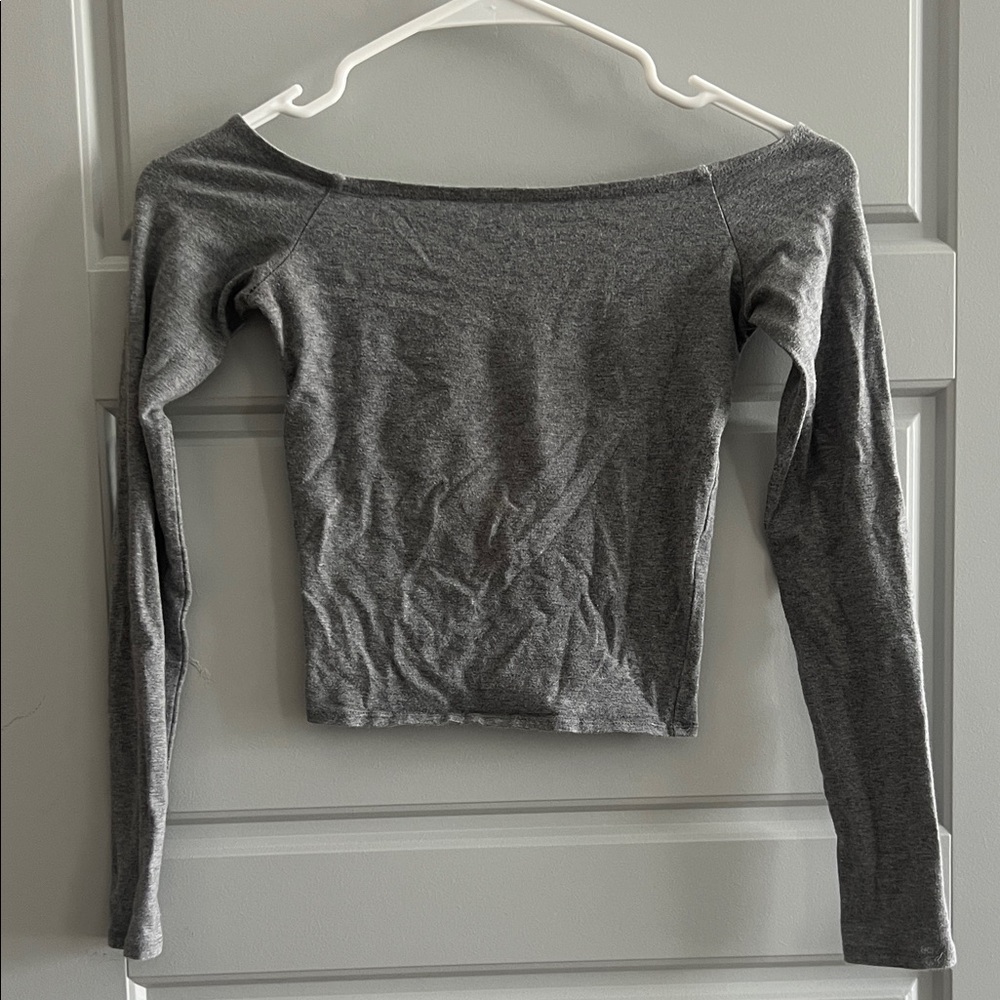 Abercrombie & Fitch Charcoal Long Sleeve Bodysuit